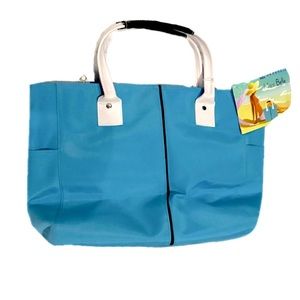 Medium Borghese Teal Tote with Zipper New